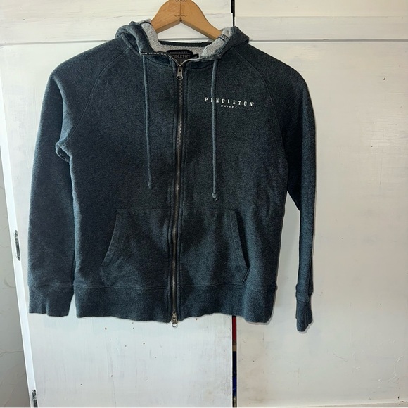 Pendleton Whisky Zip Hoodie in Charcoal Gray Let’er Buck Rodeo Size: XS - Picture 2 of 6